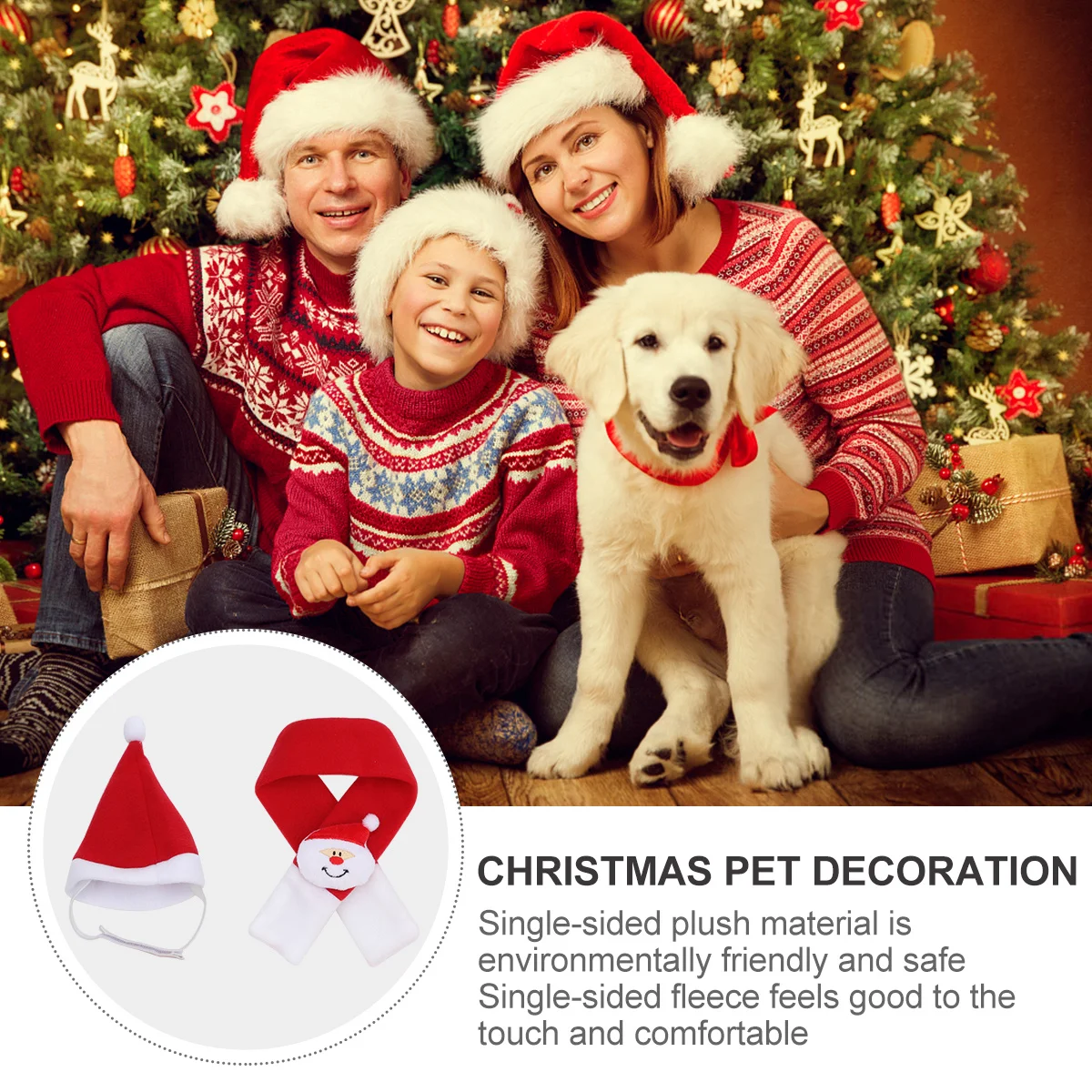 

2pcs Pet Christmas Hat Scarf Set Soft Santa Costume For Kitten Puppy Party Photo Prop Pet Xmas Costumes Dog Hats Pets