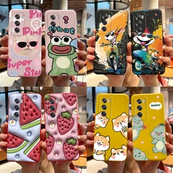 For OPPO Reno 12 Pro Case Cute Bear Cartoon Frog Back Cover Matte Silicone Soft Phone Case For OPPO Reno 12 Reno12 Pro 5G Fundas