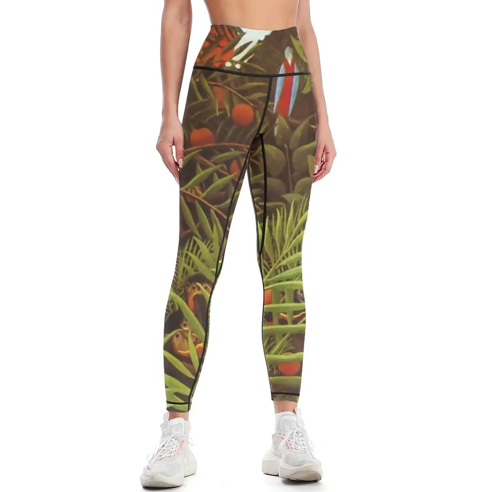 Henri Rousseau Exotic landscape, 1908 Leggings gym's sportswear gym top gym pants Womens Leggings