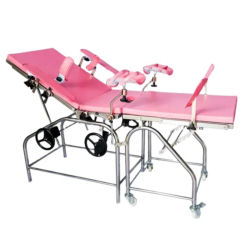 Popular Medical Surgical Multi Function Mechanism Portable Delivery Examination Gynecology Adjustable Obstetric Table Bed