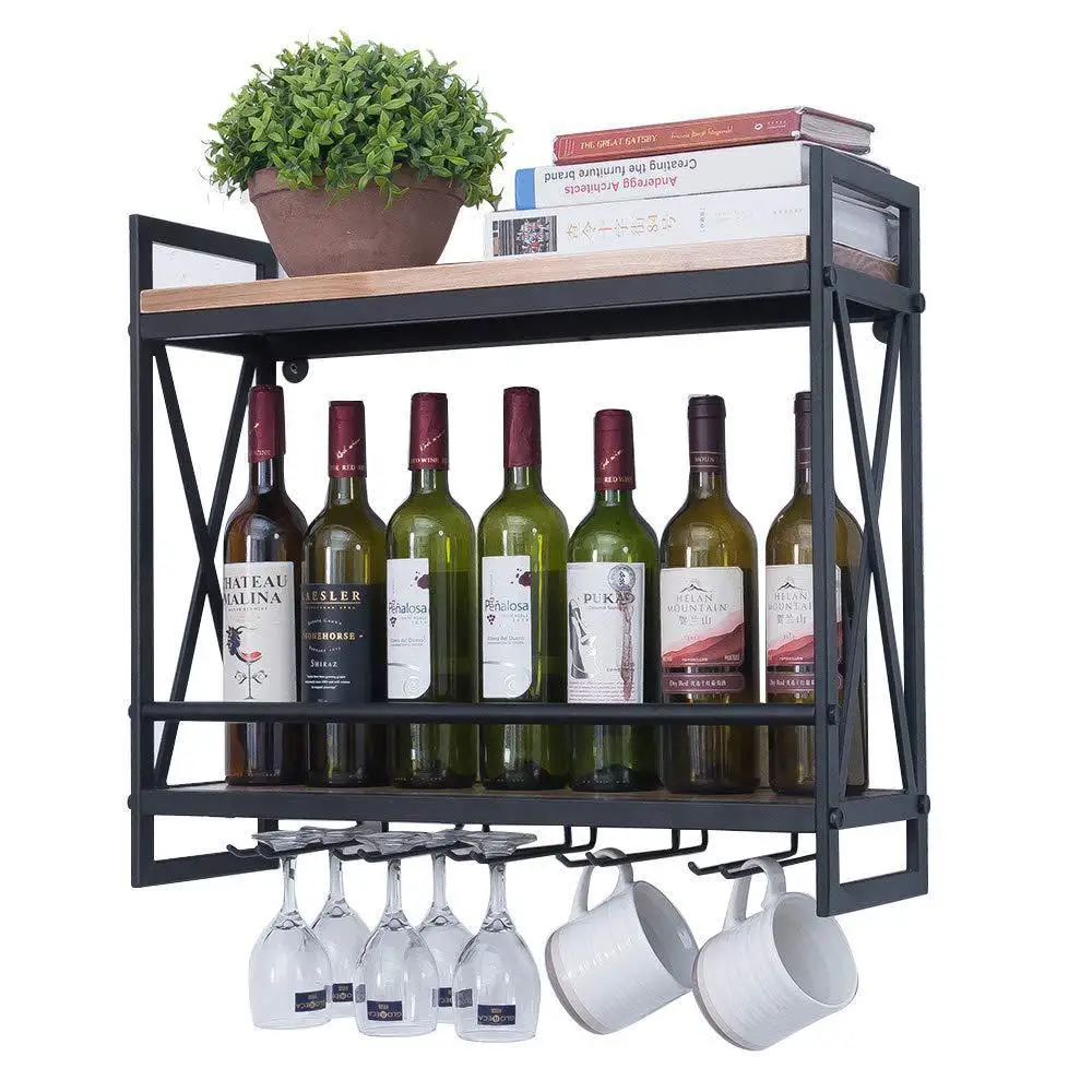 

Wall-mounted ornament, wine bottle rack, red winerack, wall-mounted hanging, tallwine glassrack, storagerack.