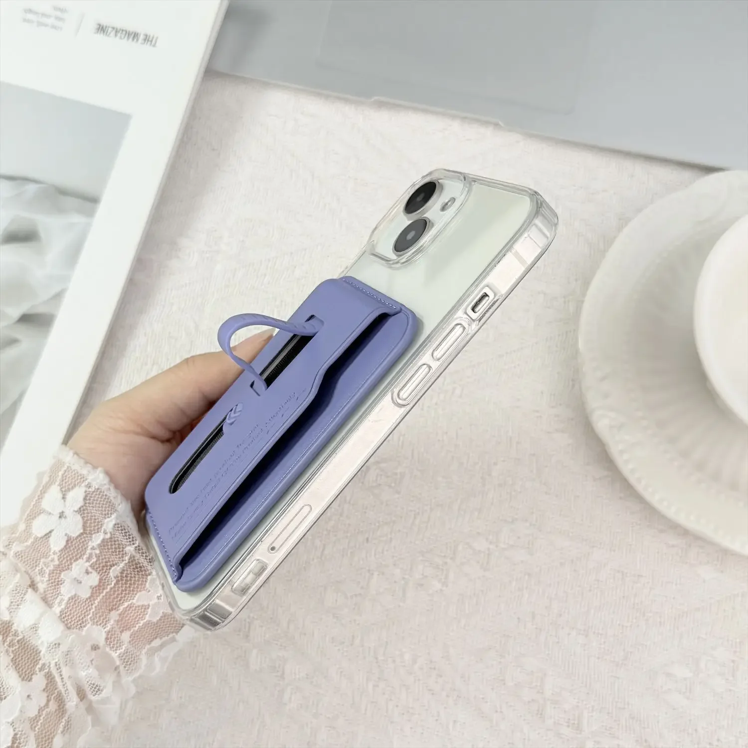 Starker magnetischer Kartenhalter mit Fächern für Magsafe Apple iPhone 17 16 15 14 18 Pro Max mit Kartenhalter, Fingerring und Handgelenkschlaufe – Detail 15