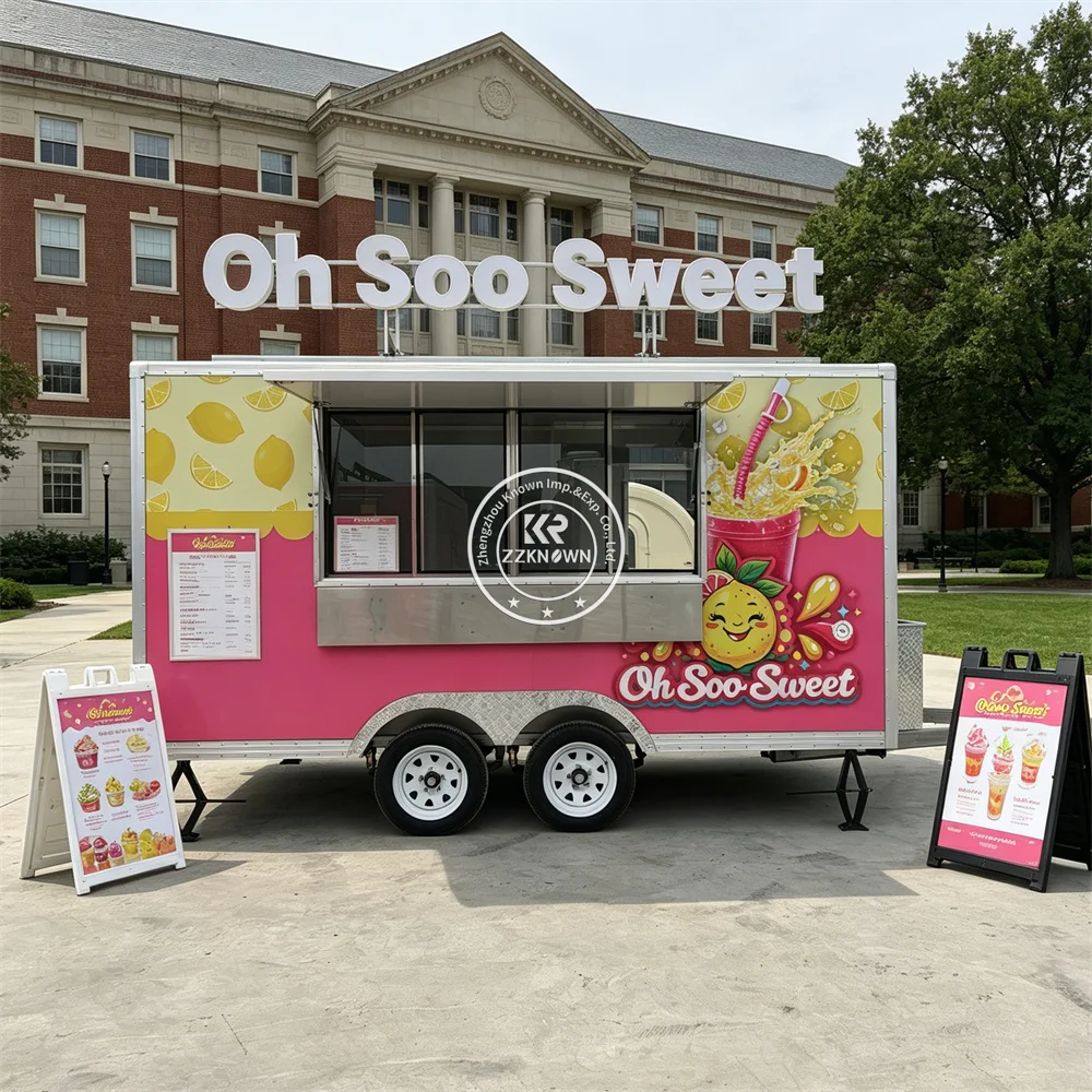 Mobile Coffee Juice Dessert Truck Food Trailer Catering Kitchen Cart Custom Restaurant Catering Food Truck With Equipment