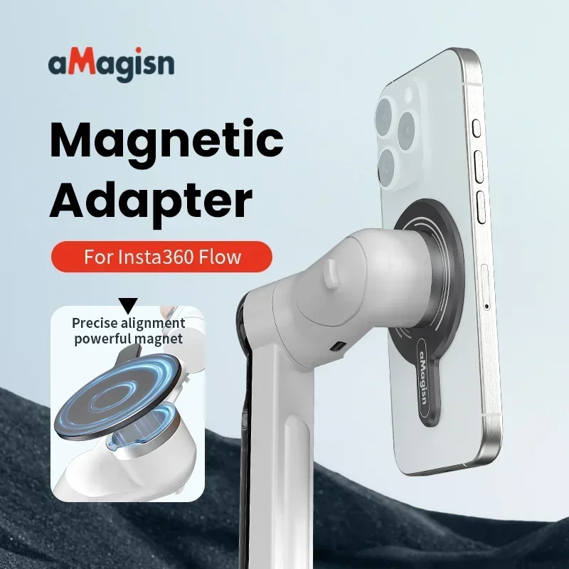 For Insta360 Flow Magnetic Phone Clamp MagSafe Adapter For iPhone 15 14 13 12 Android  Smatphone Clip Accessory