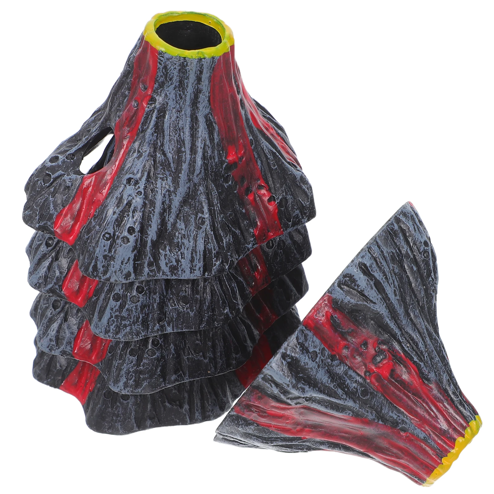 

5Pcs Artificial Volcano Aquarium Ornament Sturdy Resin Mini Fish Tank Decoration Hideout Landscape Oxygenation Accessory