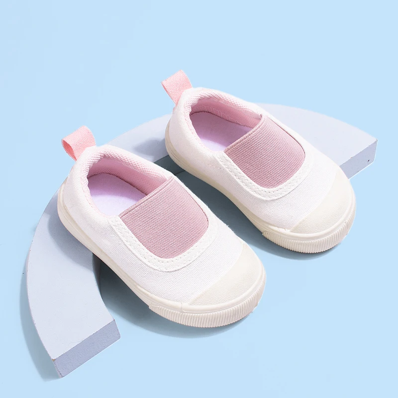 

2025 Spring Autumn Hot Selling Contrast Color Trendy Anti-Slip Toe Cap Protective Canvas Soft Sole Ultra Comfortable Unisex Pull