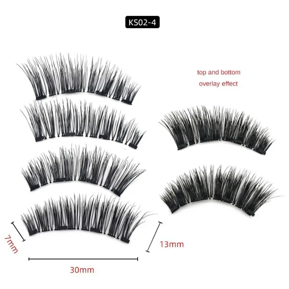 NO Deed Glue Makeup Tools 4 Magnets Lashes False Eyelashes Glue-free Magnetic Eyelashes Lashes Extension with Applicator/Clip