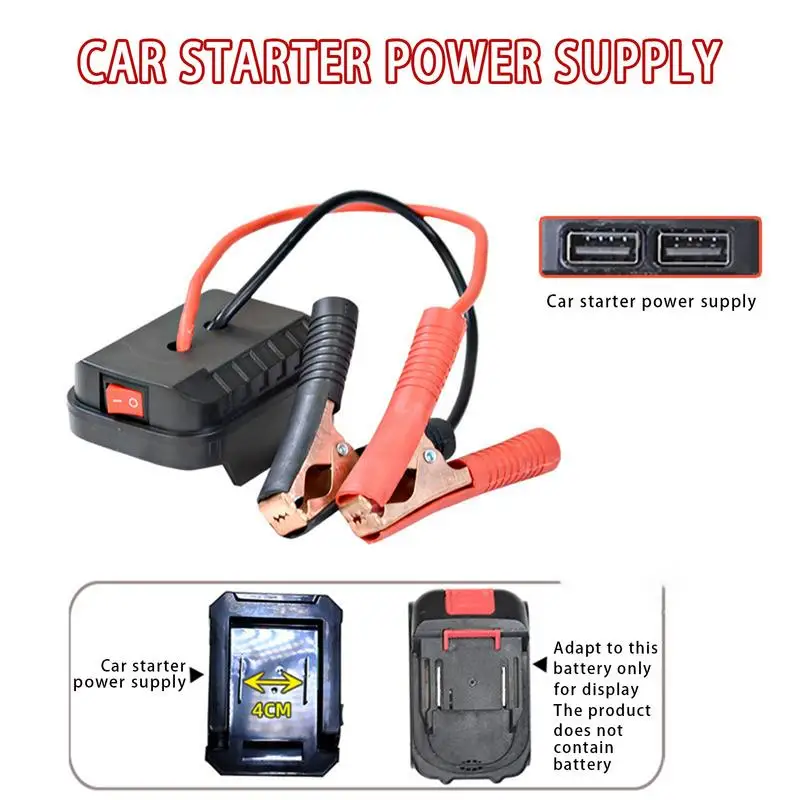 Electric Cables Starter Adapter For Makitas Portable Jump Starter Lithium Battery Car Igniter Charger For Car Battery Charging
