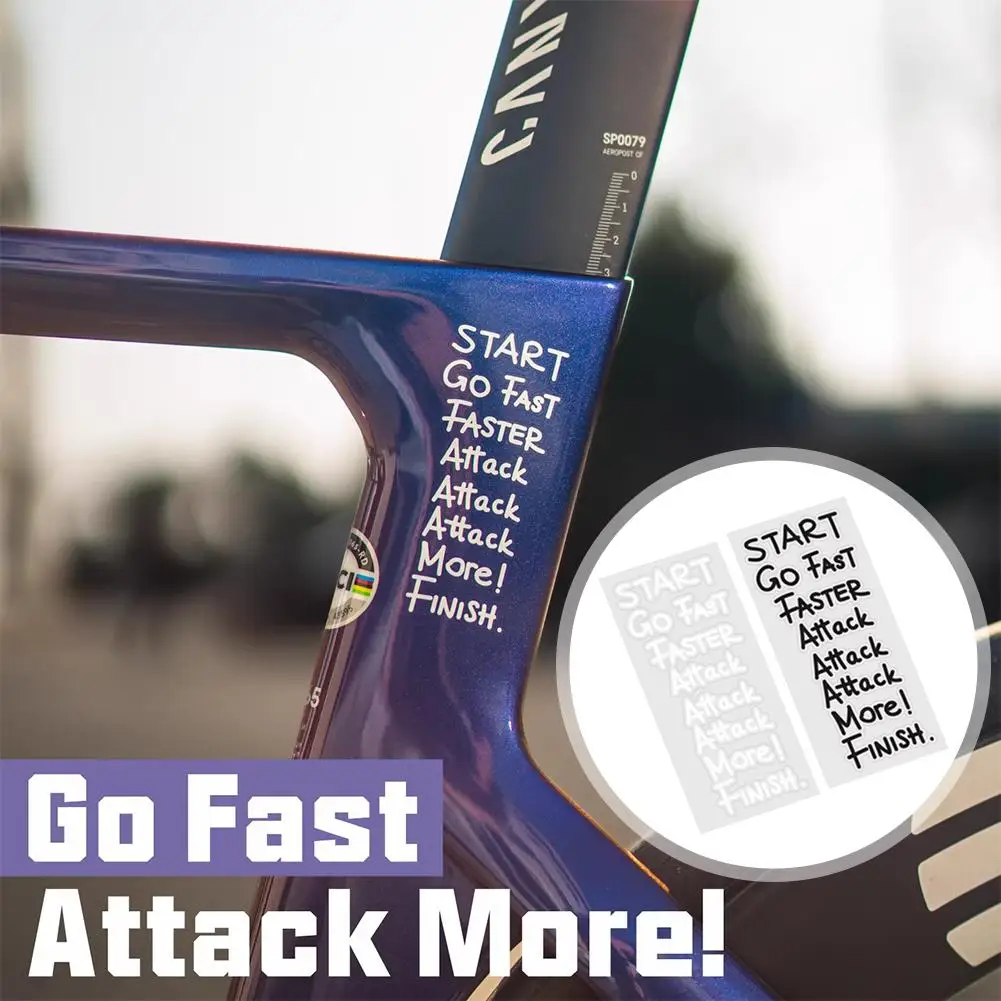 

Водонепроницаемые декоративные стикеры «Go Fast, Attack More» для велосипедов, для рамы и руля, DIY-наклейки для велосипедов.