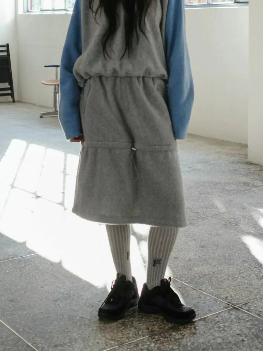 

Women's Loose Casual Fce f Skirt with Dstring Zipper Sweatirt Design mid Waist Other Material 00% Leisure Scene