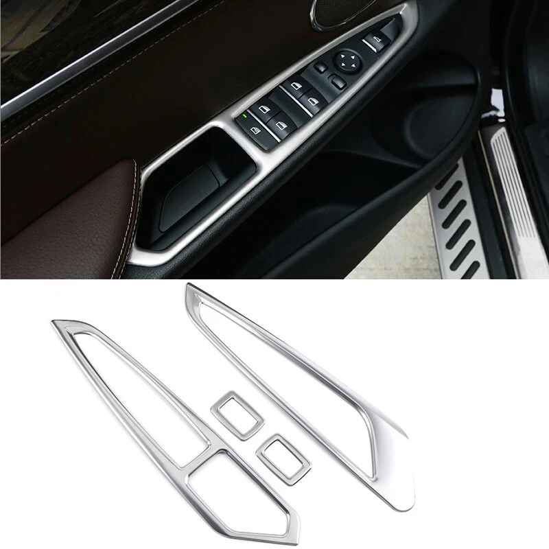 Car Armrest Interior Side Window Lift Switch Panel Cover Trim Protective Sticker Decoration For MW X5 X6 E70 E71 E72 Accessories