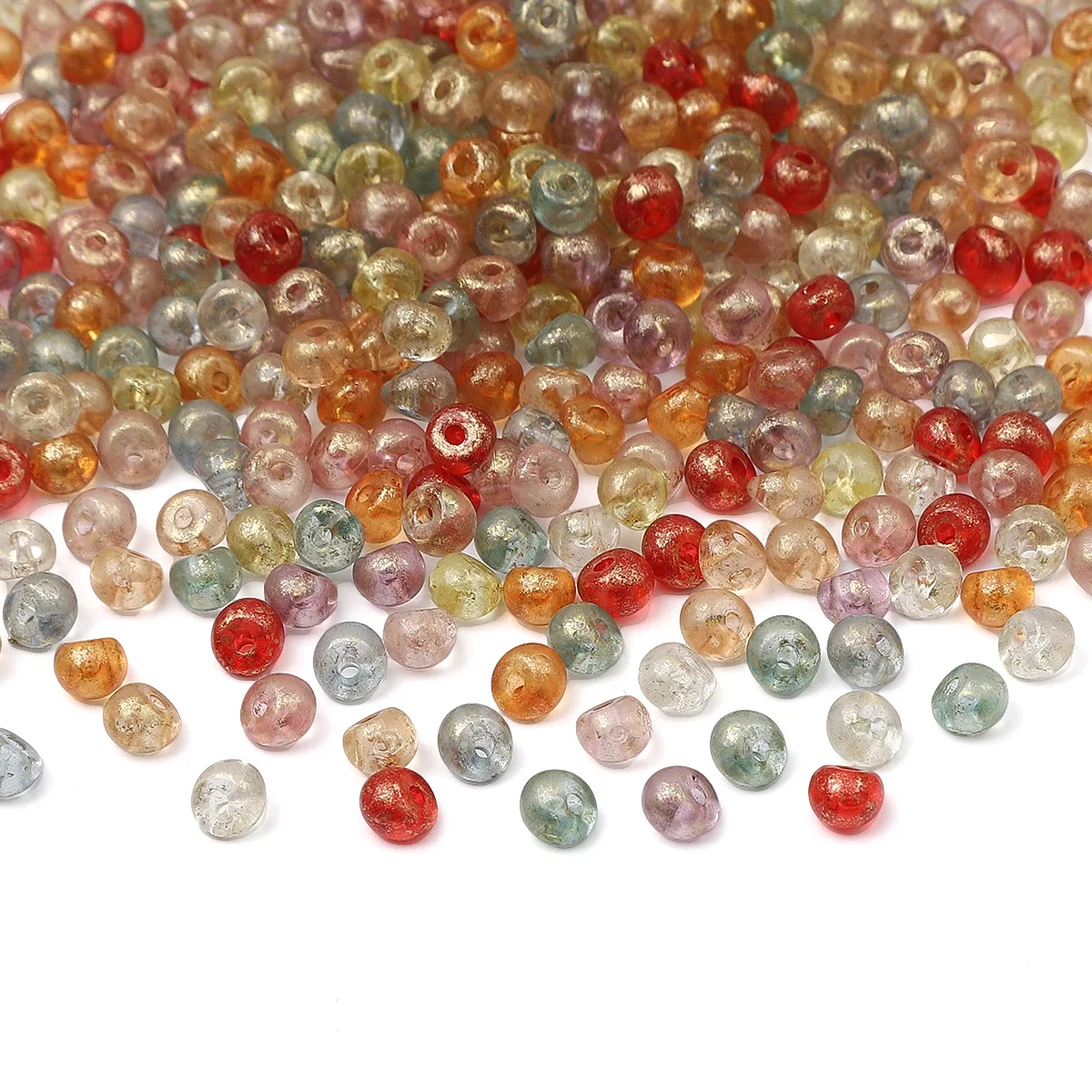 100pcs 5mm Transparent Frosted Color Glass Seed Beads Round Spacer Beads For Jewelry Making DIY Handmade Accessories