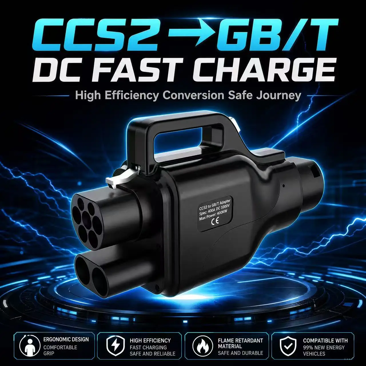 Electric eel CCS2 Charging GBT DC Adapter 400A DC EV Charger Connector Electric Vehicle CCS2 to GBT Adaptor for BYD Avita VW Car