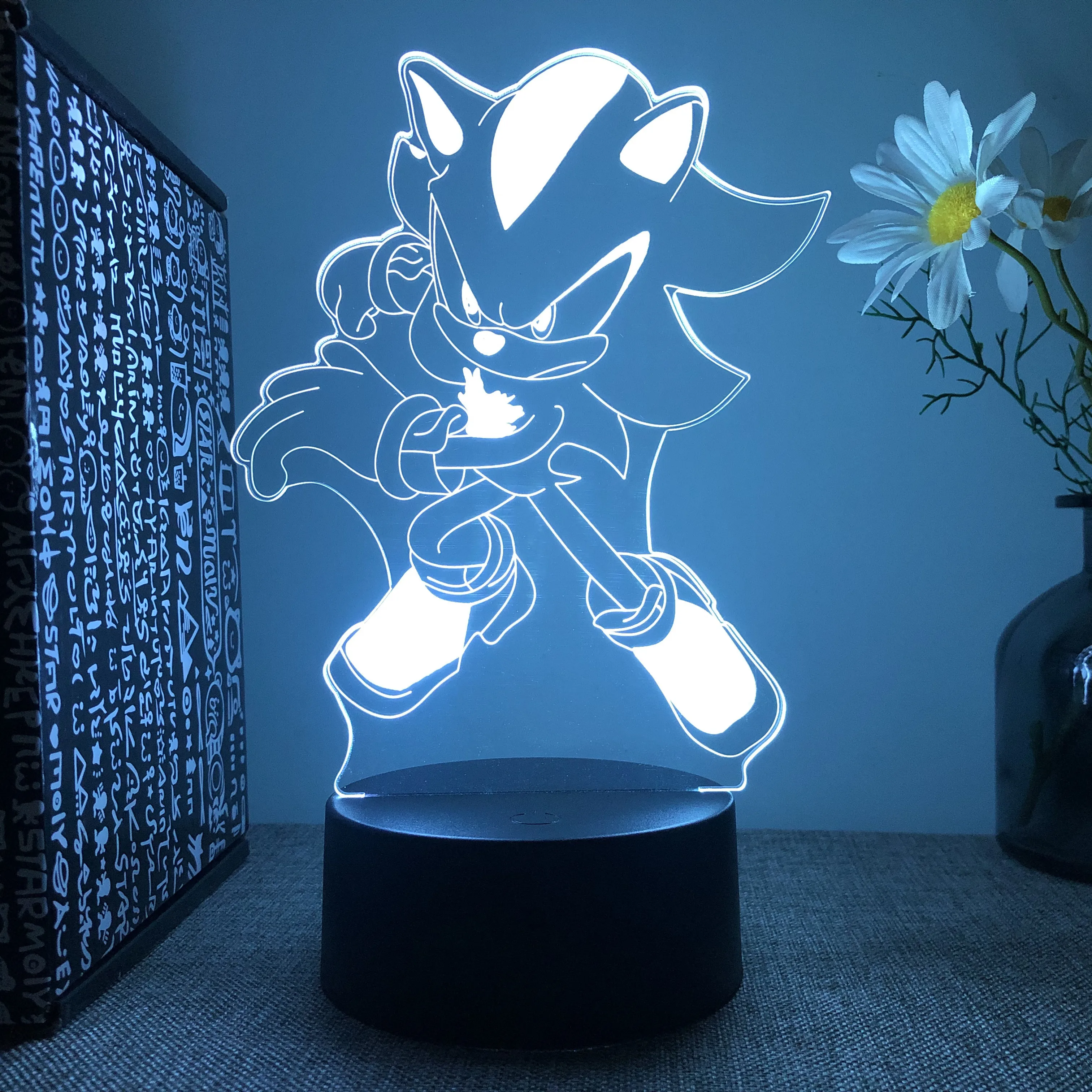 Sonic Doll Model 3D Night Light LED 7 Color Color Changing Light Sonic Action Figure Bedroom Decorative Toys Kids Kids Birthday