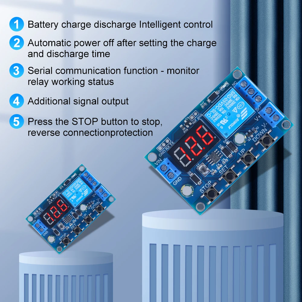 DC 6-40V Battery Charger Discharger Control Switch Undervoltage Overvoltage Protection Board Auto Cut Off Disconnect Controller