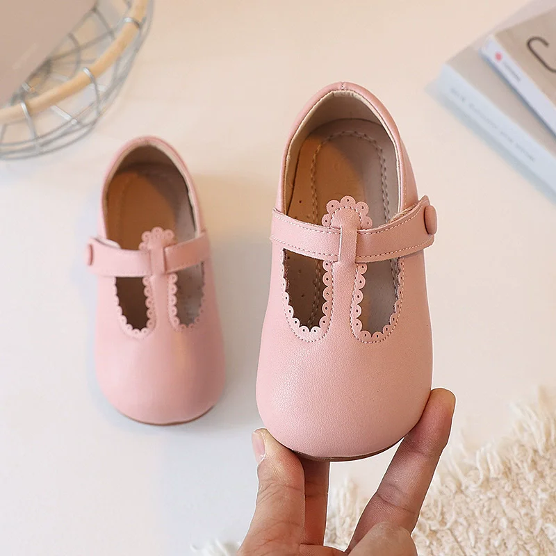 Autumn Spring Fashion Baby Girls Ballet Dance Shoes Soft Leather Beautiful Lace Children Casual Shoes Kids Flats