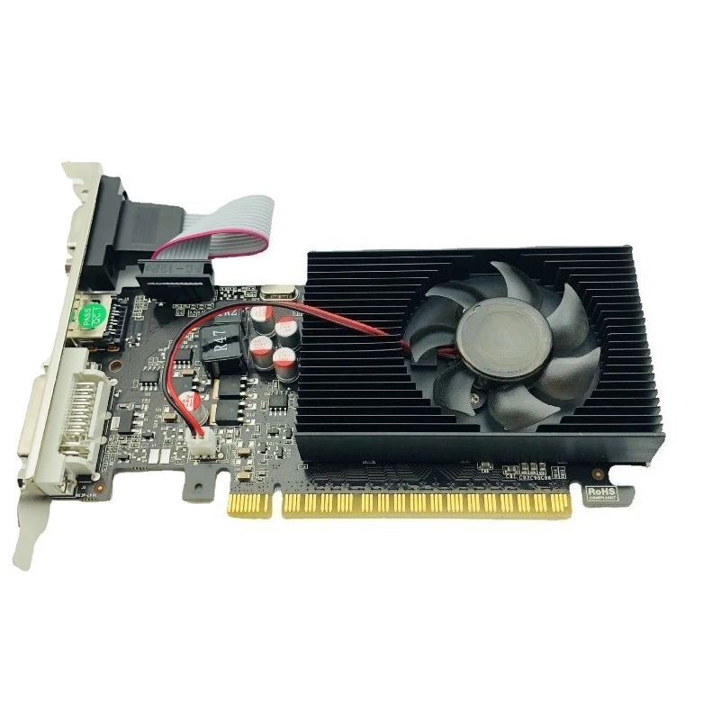 GT210 1G Low Profile Graphics Card Half Height GPU Support 10th Gen CPU Dual Display Small Chassis Office PC Assembly