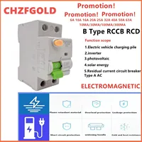 RCCB Type B Residual Leakage Circuit Breaker CHZFGOLD Rail Car Charging Pile Inverter Home AC Type A ELCB RCD