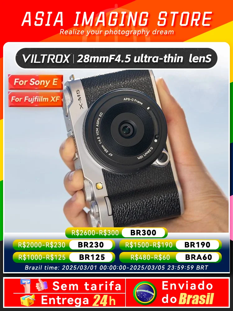 VILTROX AF 28mm F4.5 Autofocus Full Frame Lens For Sony E A7C ZV-E10 Fujifilm Fuji XF X-T30 II X-A7 X-T50 X-A7 X-T5 X-Pro3 X-S20