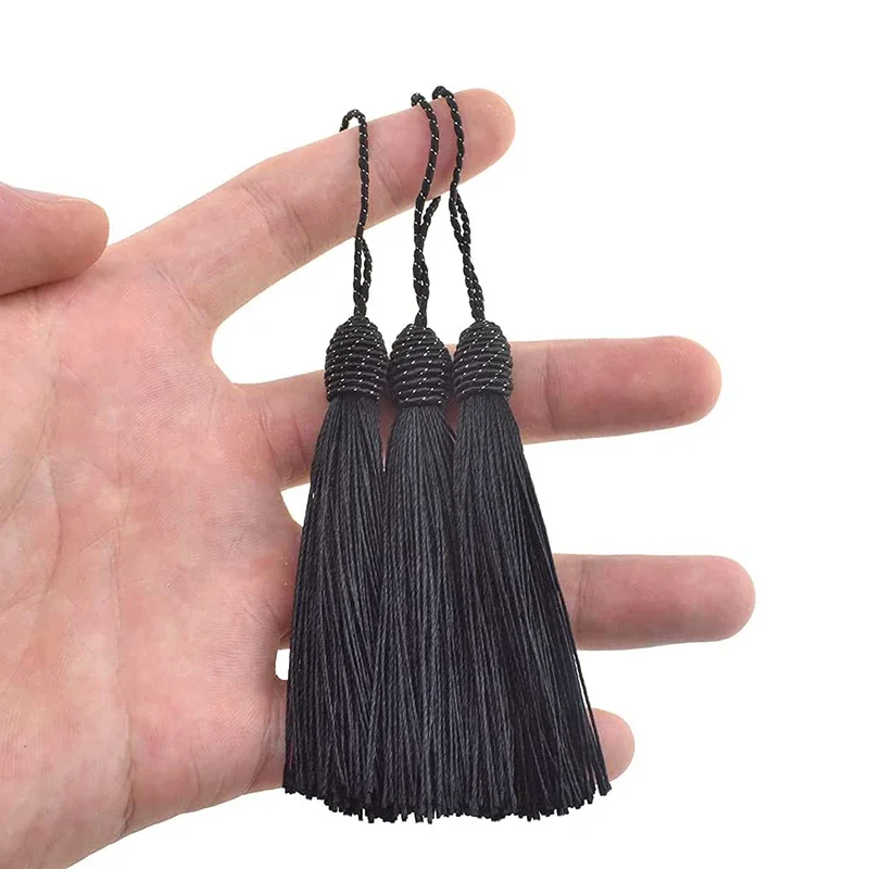 5/10pcs Black Hanging Rope Silk Tassels DIY Tassels For Craft  For Jewelry Making Souvenir Bookmarks Accessory Curtain Key Decor