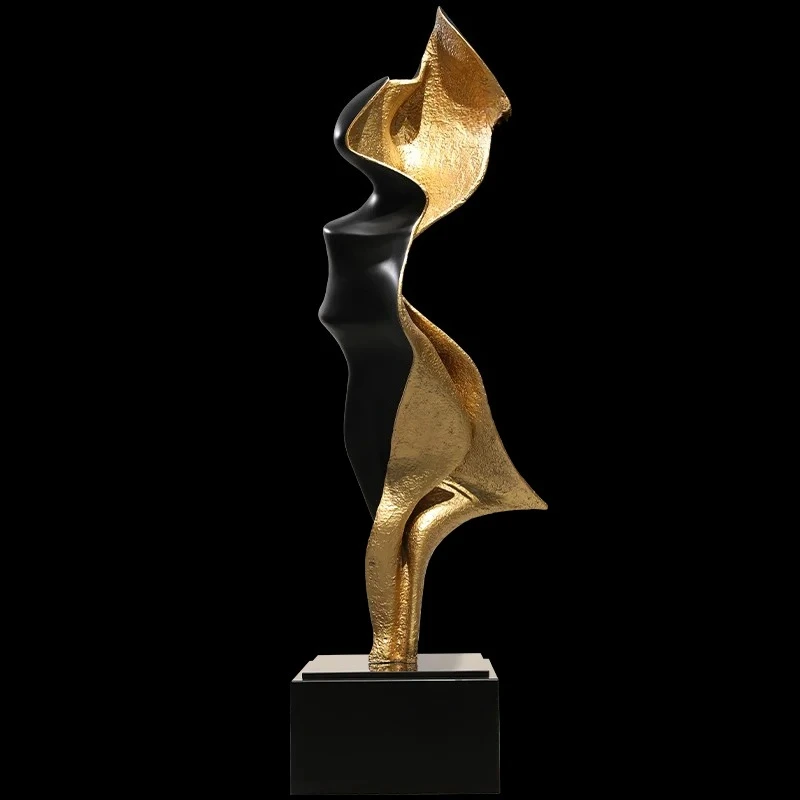 

Hotel lobby vertical ornament sales office model room modern abstract fiberglass sculpture large floor decoration