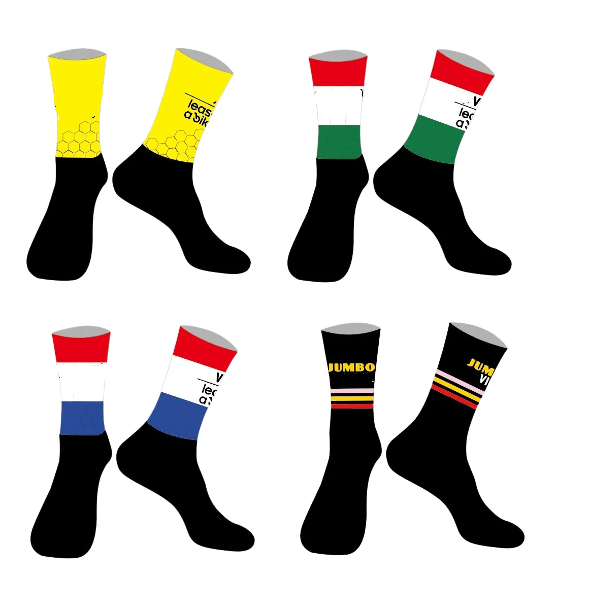 

LASER CUT ONE PAIR JUMBO BIKE TEAM YELLOW Cycling Socks Antislip Bike Racing MITI Breathable FOR Men and Women