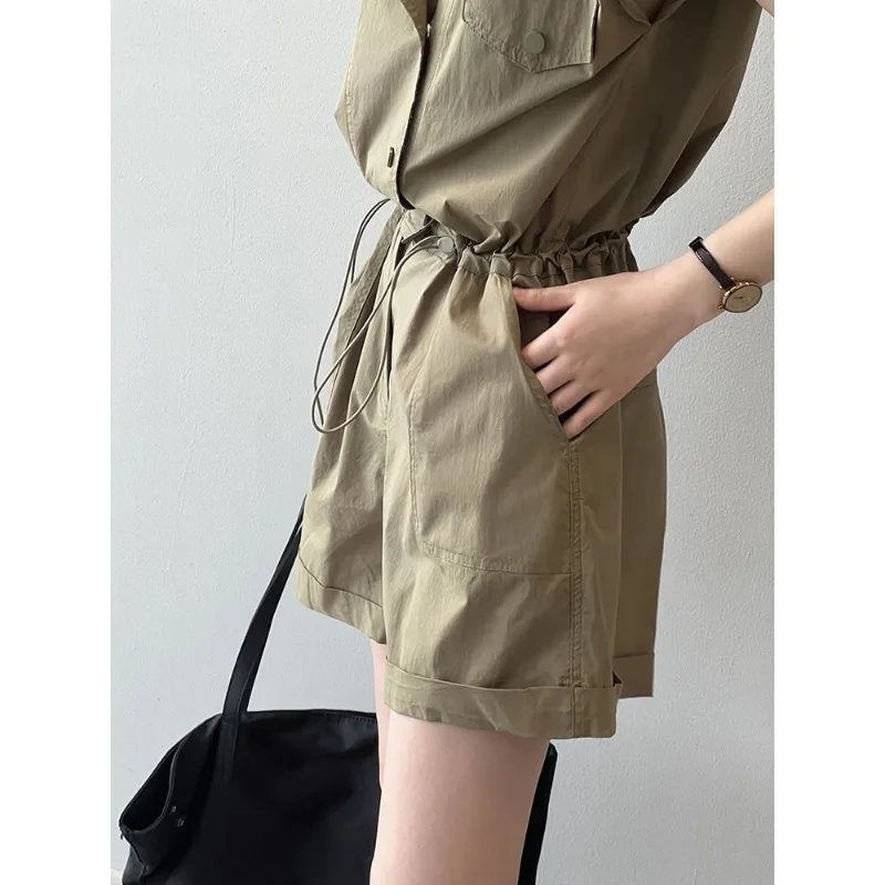 Tooling Shorts Jumpsuit Summer Thin Pants Wide Leg Small Jumpsuit Fashion Jumpsuit High Quality  High Appearance Level Playsuits