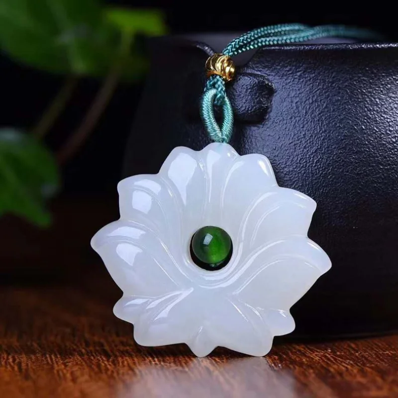 

Hetian Jade Double-Sided Carved White Jade Lotus Pendant Jade Pendant Jade Pendant Factory Price Wholesale