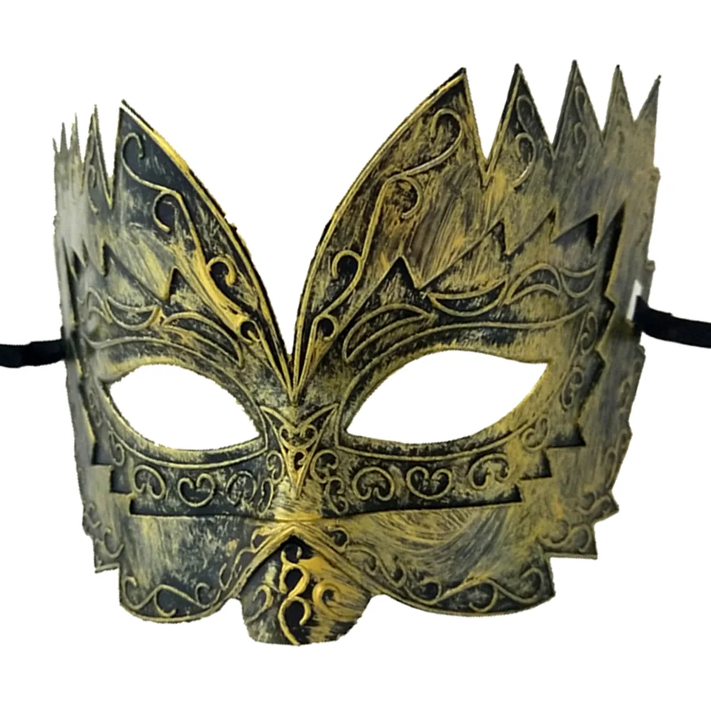 235x14 ซม.แฟชั่นฟันเลื่อยหน้ากากครึ่งหน้าพลาสติก Face Mask Performing Props PARTY Supplies (Golden)