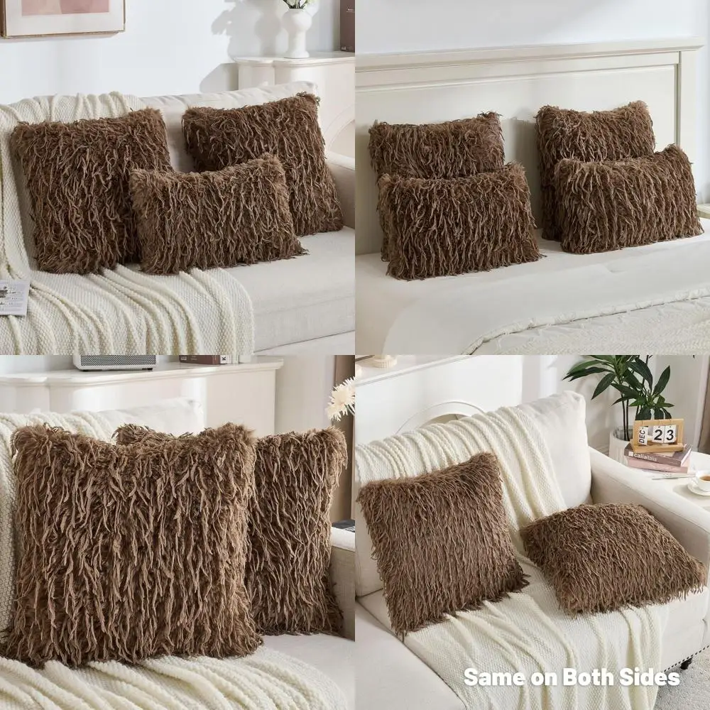 

Набор из 2 декоративных наволочек 26x26 дюймов, с текстурой мягкой кожи, евроформат, для роскошного домашнего декора, дивана, кровати