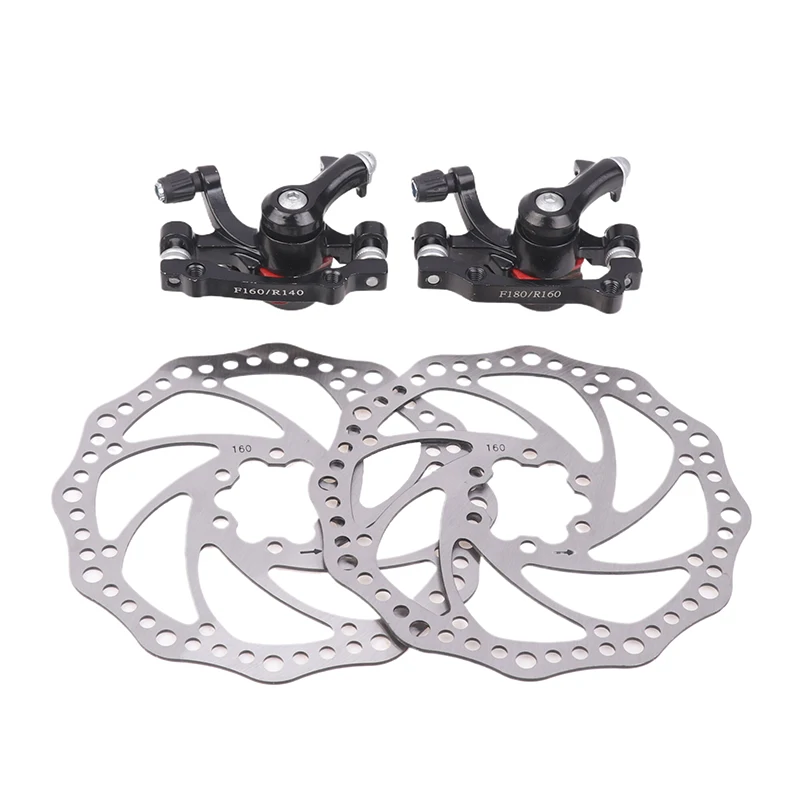 Bike Disc Brakes For Mountain Bike Folding E-bikes Extended Drive Arm Stable Braking Aluminum Alloy 160mm Rotor Brake Caliper