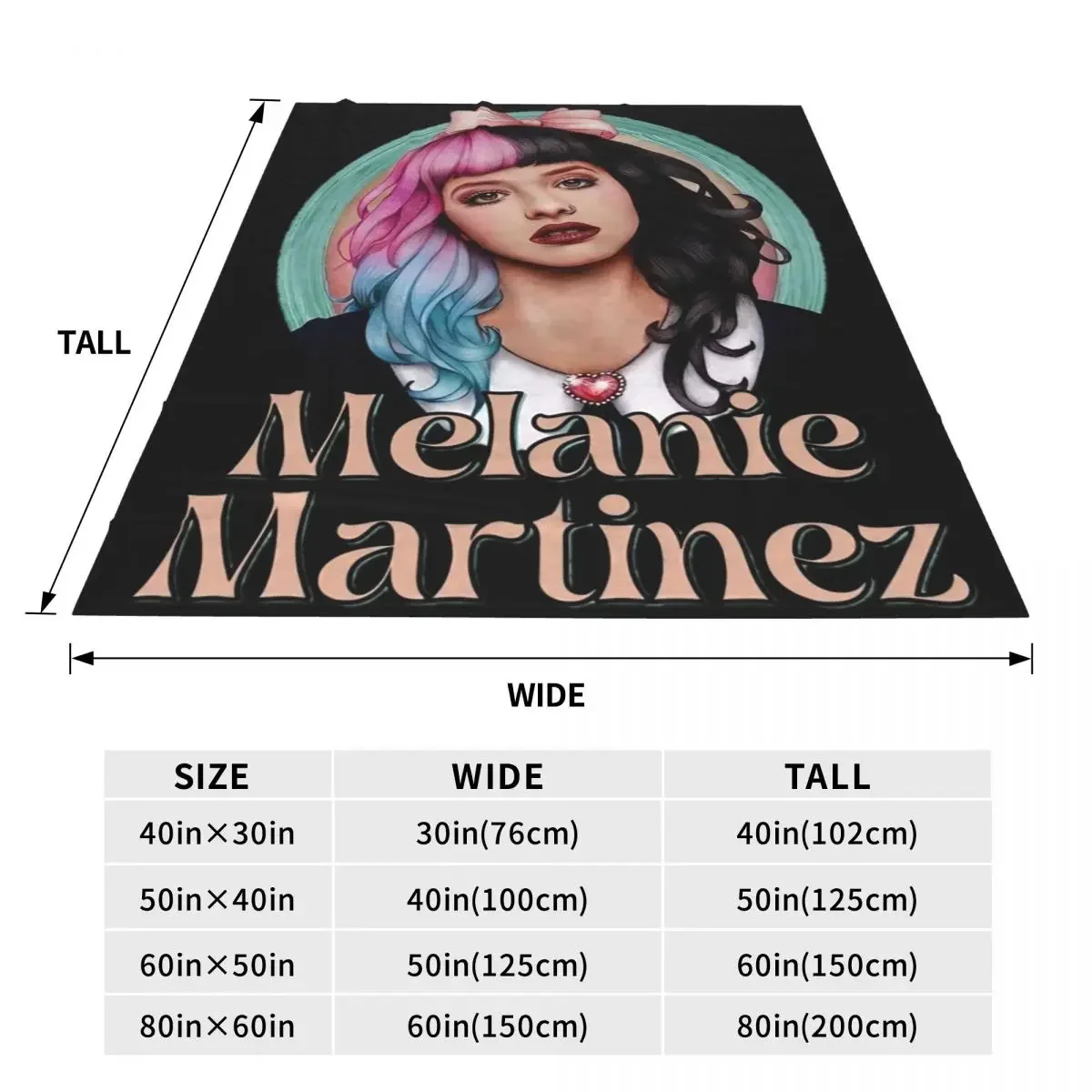 Melanie Martinez Face Merch Blanket Fleece Home Crybaby Throw Blanket Relax Lightweight Thin for Bedroom Rug Piece