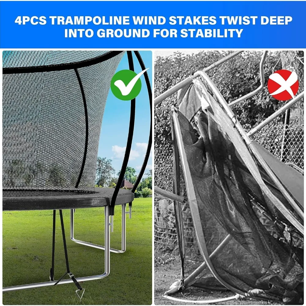 Trampoline 12ft Voor Kinderen Met Veiligheidsbehuizing Netto Windstaken 400lbs Gewicht Capaciteit Recreatieve Trampolines