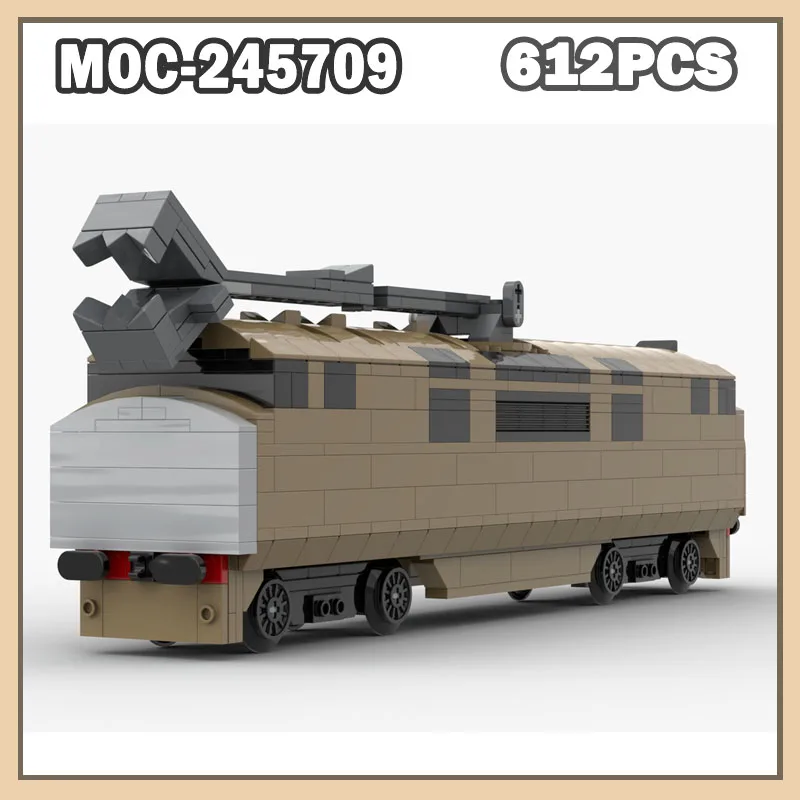 MOC-245709 Tren diésel, modelos de bloques de construcción, juguetes, regalos de cumpleaños para adultos, accesorios creativos de construcción de cabeza de tren, 612 Uds.