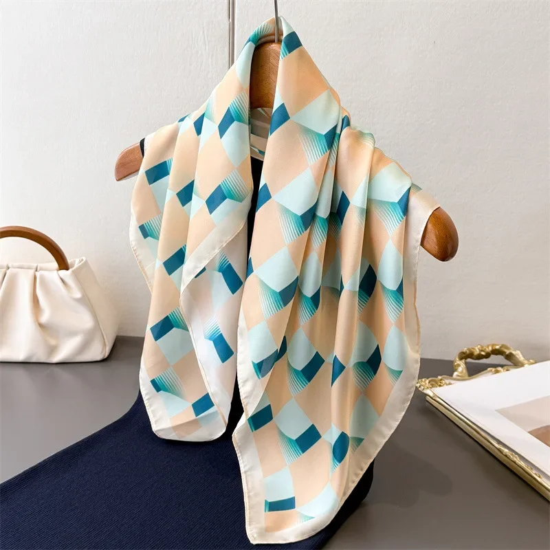 

New Silk Scarves Summer Luxury High Quality Square Scarf Women Kerchief Shawl Wrap Foulard Bandana Ribbon Hijab Pashmina Poncho
