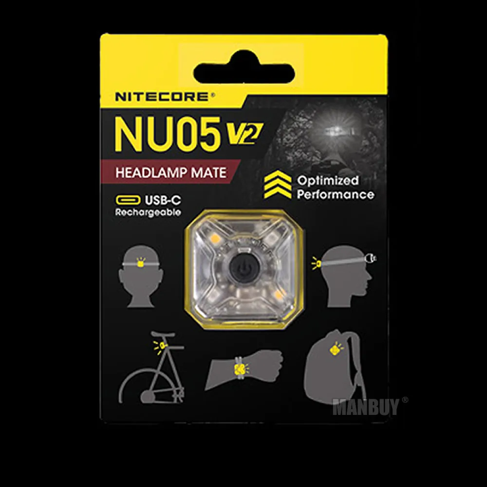 Nitecore Nu05v2 Simply/KIT White Red Light High Performance LED  Weight Rechargeable Outdoor Cycling Headlamp Mate MiniLamp