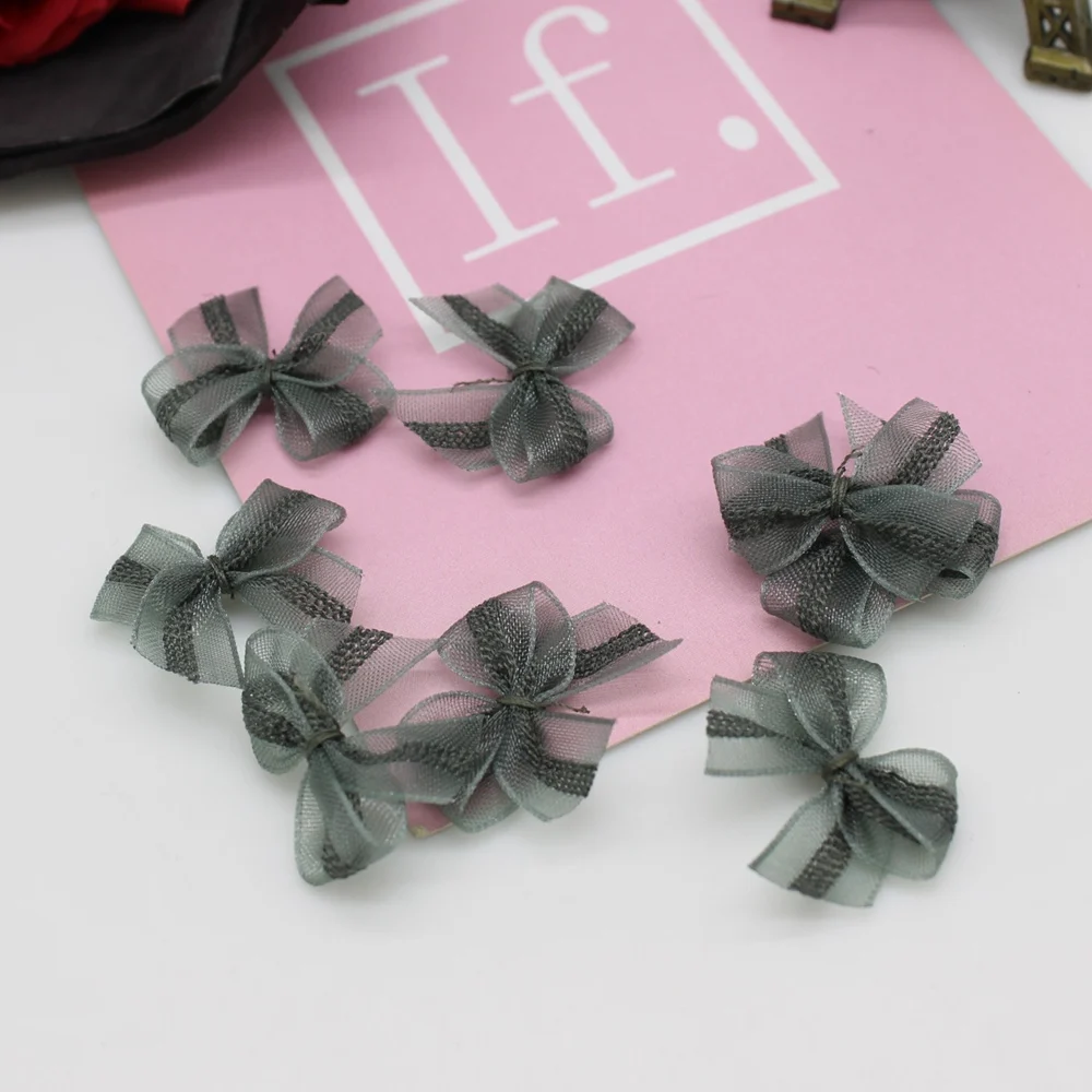 30 قطعة مزيج اللون شريط من الساتان الانحناء 25 مللي متر اليد القوس عقدة الأقواس الصغيرة للحرف عيد الميلاد اكسسوارات الديكور الطرف