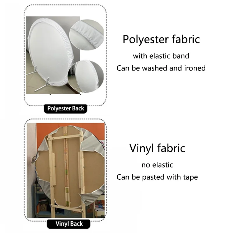 الأبيض لون نقي دائرة جولة خلفية غطاء مخصص المشارك الزفاف استحمام الطفل حفلة عيد ميلاد ديكور خلفية الصورة المرنة