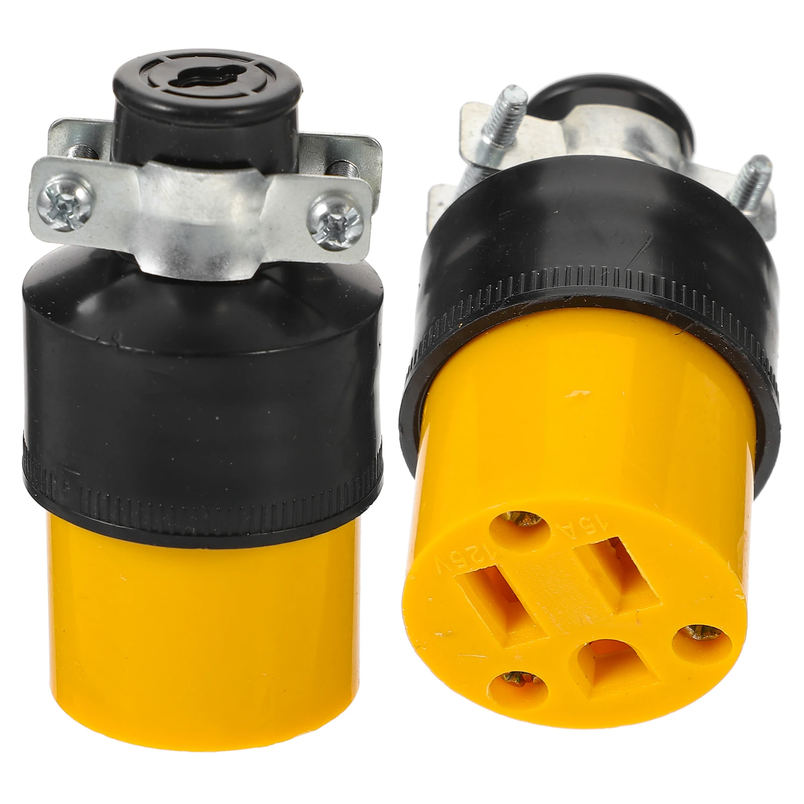 

2pcs Wiring Sockets 15A AC125V 3-Prong Assembled Extension Cord Ends Female Connector Electrical Replacement