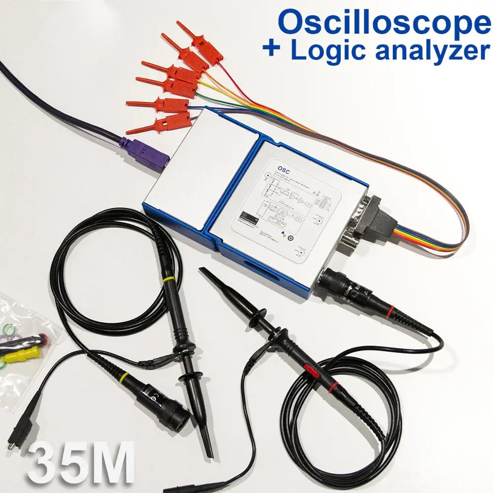 LOTO USB/PC Oscilloscope OSCA02, 100MS/s Sampling Rate, 35MHz Bandwidth, for automobile, hobbyist, student, engineers