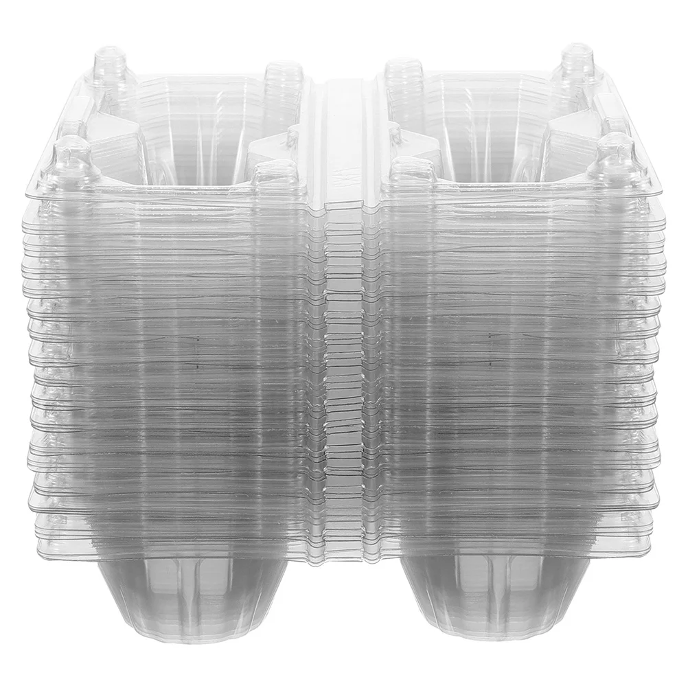 

100pcs Carton For 2 Eggs Clear Plastic Reusable Stackable Egg Storage Container Transparent Organizer Bulk Egg Holder Box For