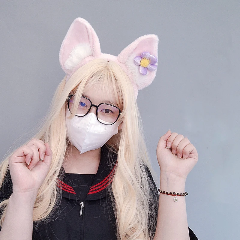 Niedliche Lolita Plüsch Langhorn-Lamm-Stirnbänder Cosplay Halloween Tierkostüm-Requisiten Ziegenohren Kopfschmuck Weihnachts-Fuchs-Haaraccessoires – Detail 9
