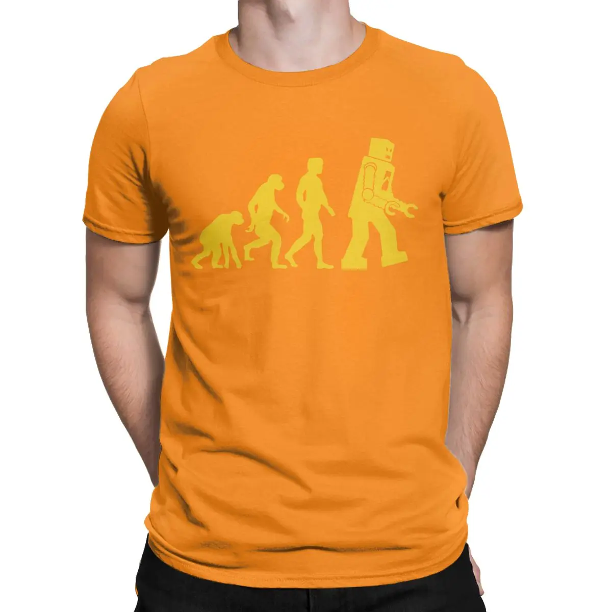 2026Robot Evolution The Big Bang Theory Sheldon T-Shirts Men Funny Cotton Tees O Neck Short Sleeve T Shirt Gift Idea Clothes