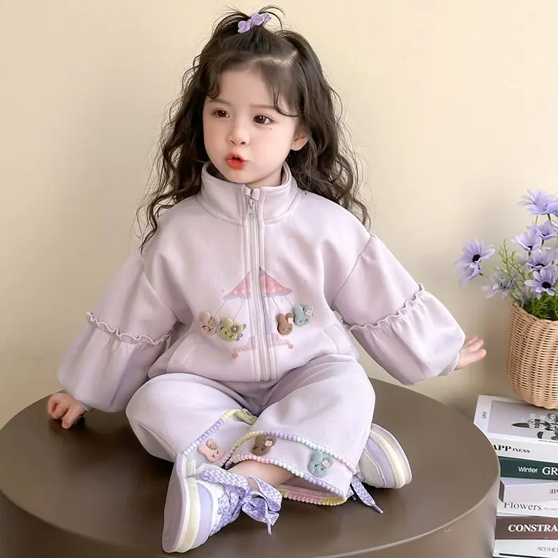 

Girls' Outfit 2025 Spring New Casual Fashion Cartoon Baby Children's Spring and Autumn Trendy Two-Piece Set