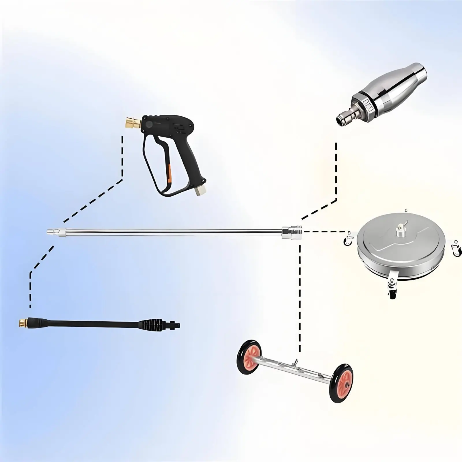 2 Pieces 1/4 Inch Fast Attach Rod Anti-Rust Pressure Washer Extension Rod High Pressure Washer Lance