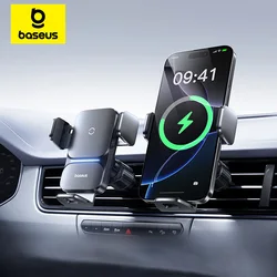Baseus Car Phone Holder Infrared 15W QI Wireless Phone Charger for iPhone Xiaomi Samsung Car Mount Fast Charging Easy Control