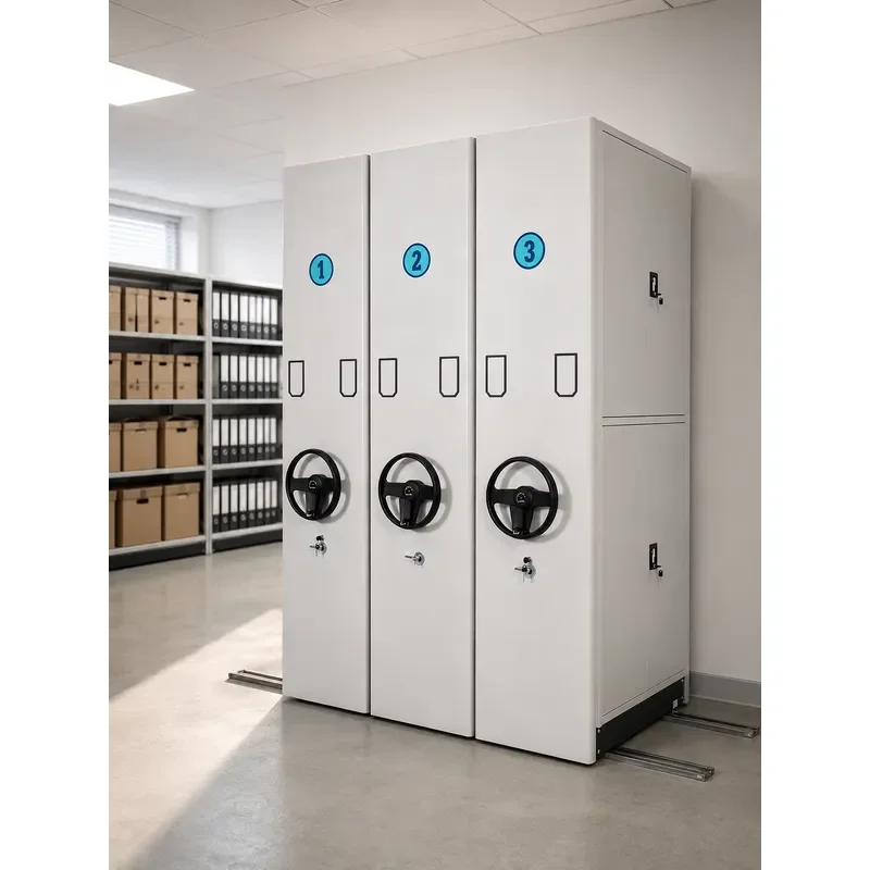 Modern Steel File Cabinet Mobile Archive Rack Removable Office Storage Compression Shelf for School Workshop Home