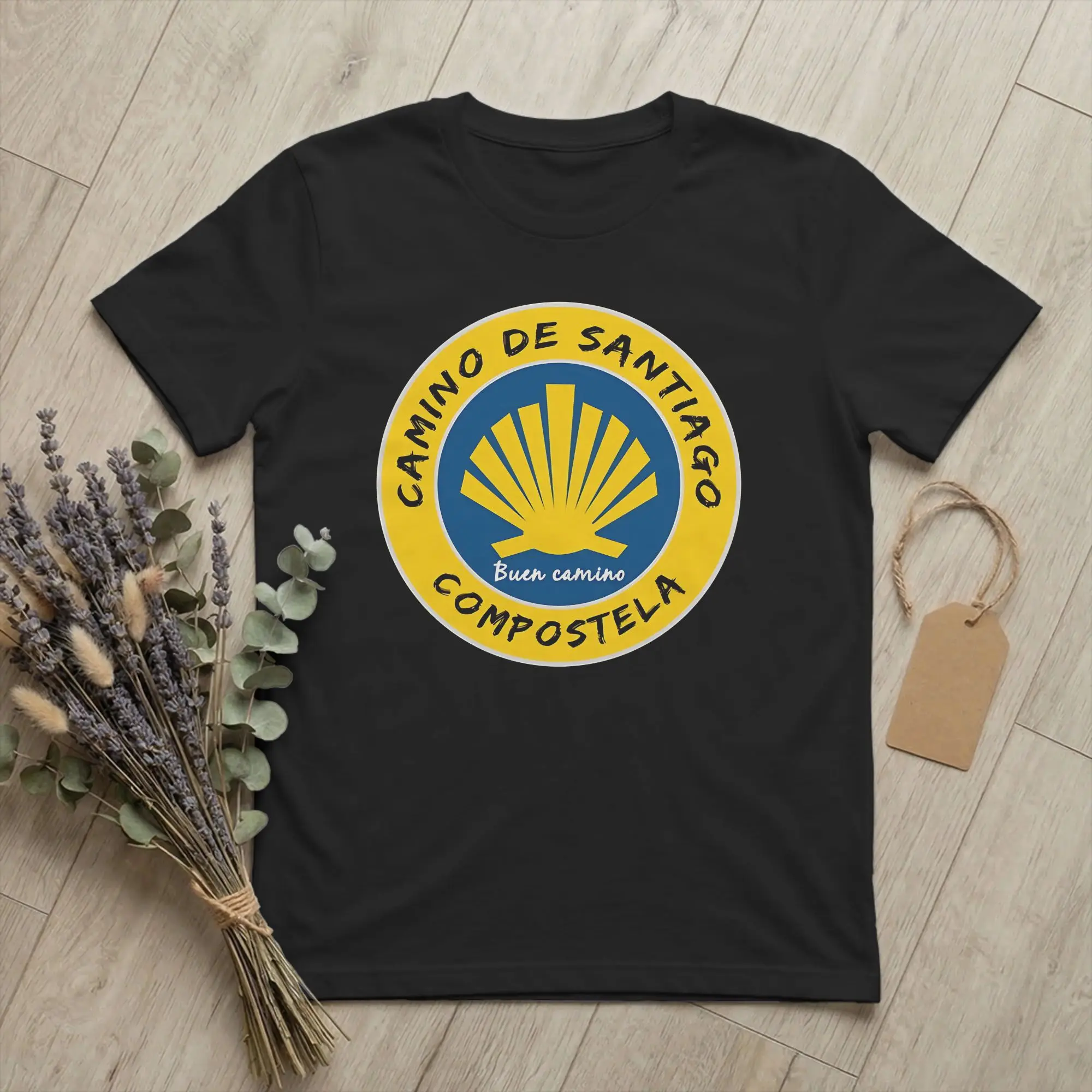 Camino de Santiago St James Way Men's T Shirt Hiking Unique Tees Short Sleeve Crewneck T-Shirt Cotton Original Tops