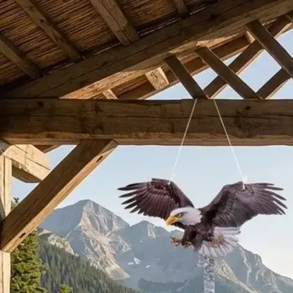 Realistic For Hawk Bird Scarer Decoys with Reflective Tape for Gardens Yards and Farmland to Deter Flying Animals