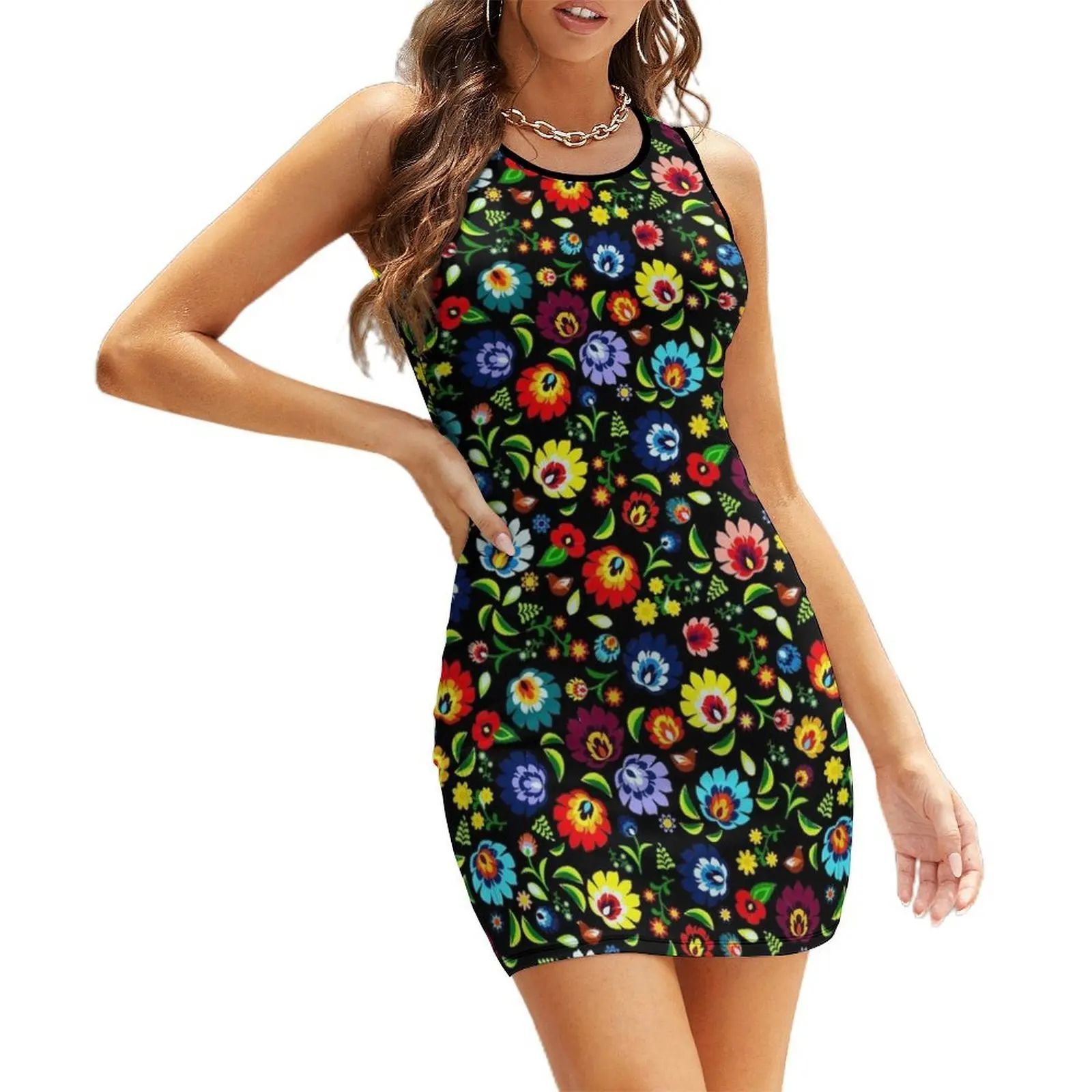 

Hungarian Folk Pattern Sleeveless Sundress dress women summer luxury evening dresses for women 2025 dresses for woman